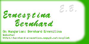 ernesztina bernhard business card